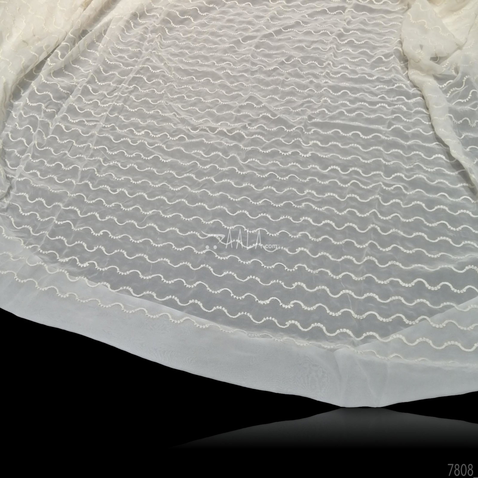 Embroidered Georgette Viscose 44-Inches DYEABLE Per-Metre 
