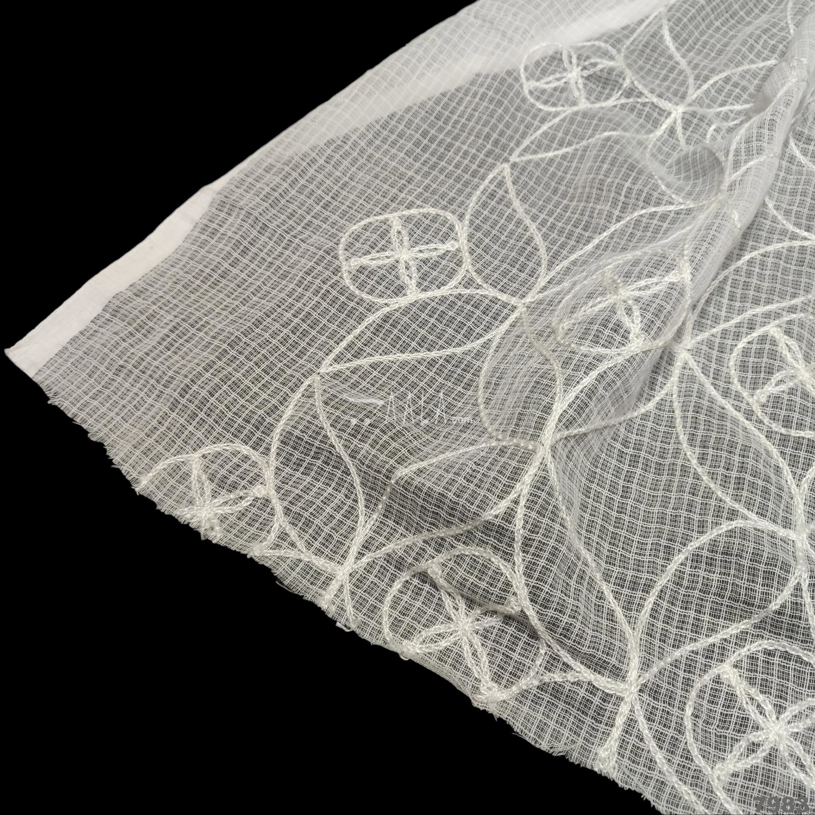 Embroidered-Jute Net Cotton Dupatta-36-Inches DYEABLE 2.25-Metre 