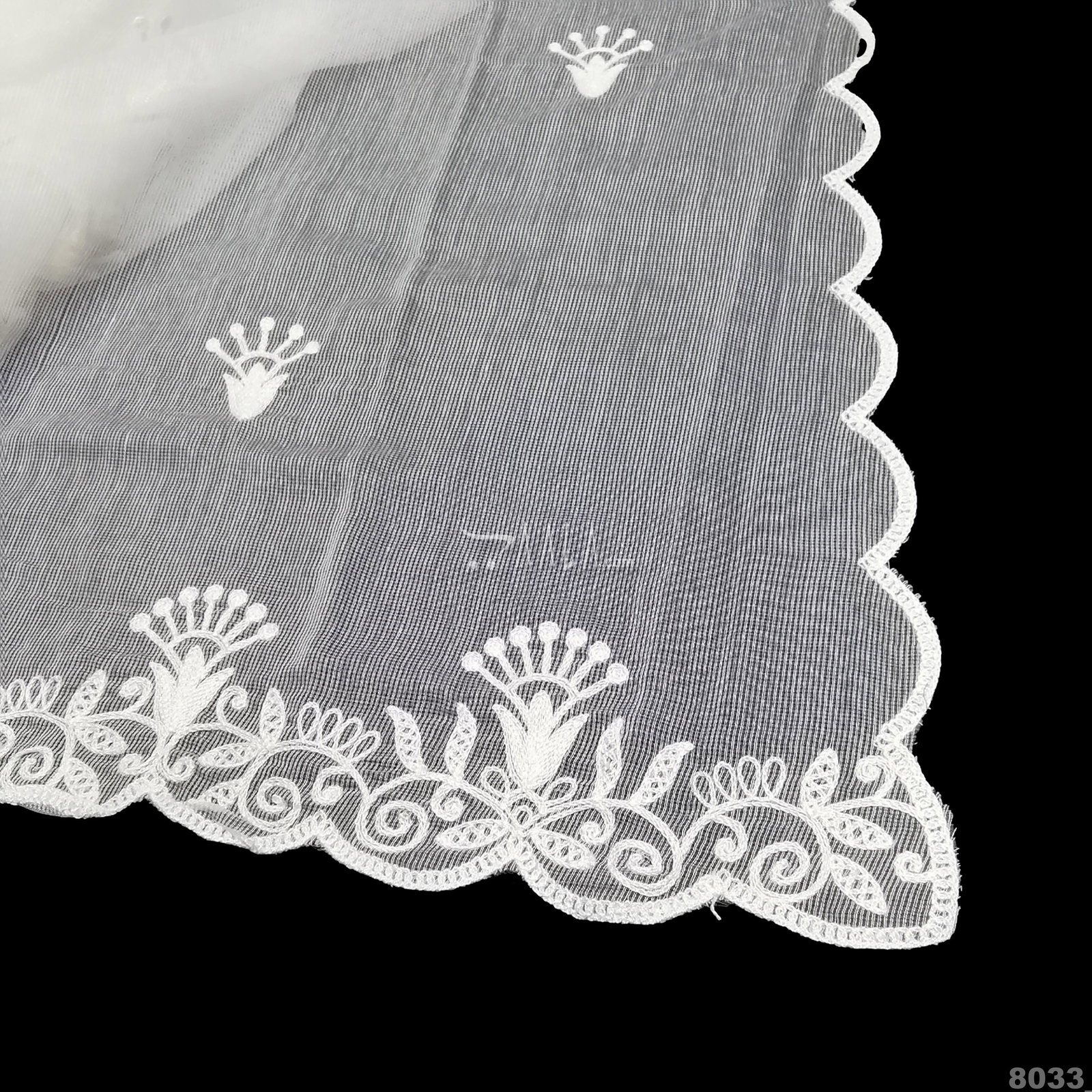 Embroidered-Scollap Jute Cotton Dupatta-36-Inches DYEABLE 2.25-Metres 