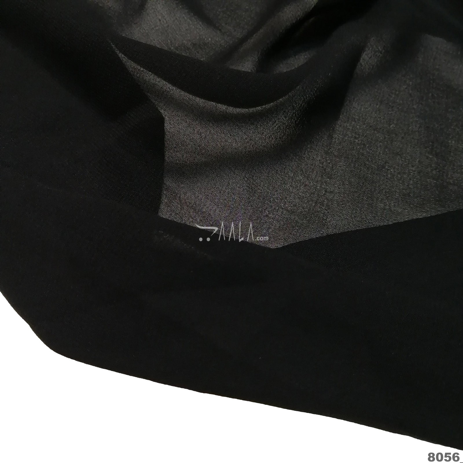 Flat Georgette Blend 44-Inches BLACK Per-Metre 