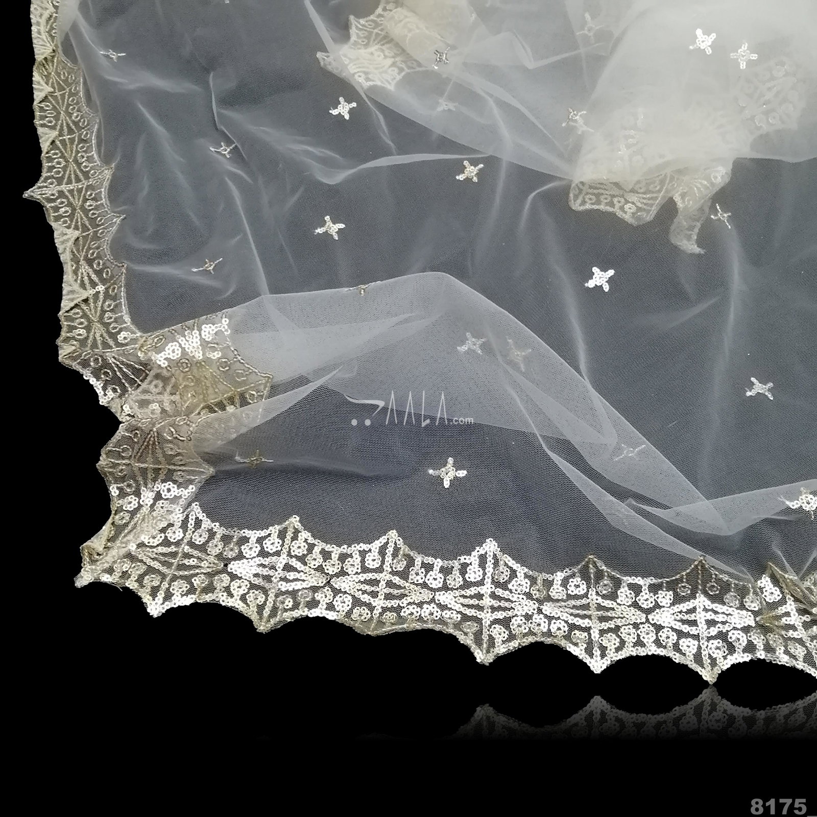 Embroidered-Work Net Nylon Dupatta-36-Inches DYEABLE 2.25-Metres 