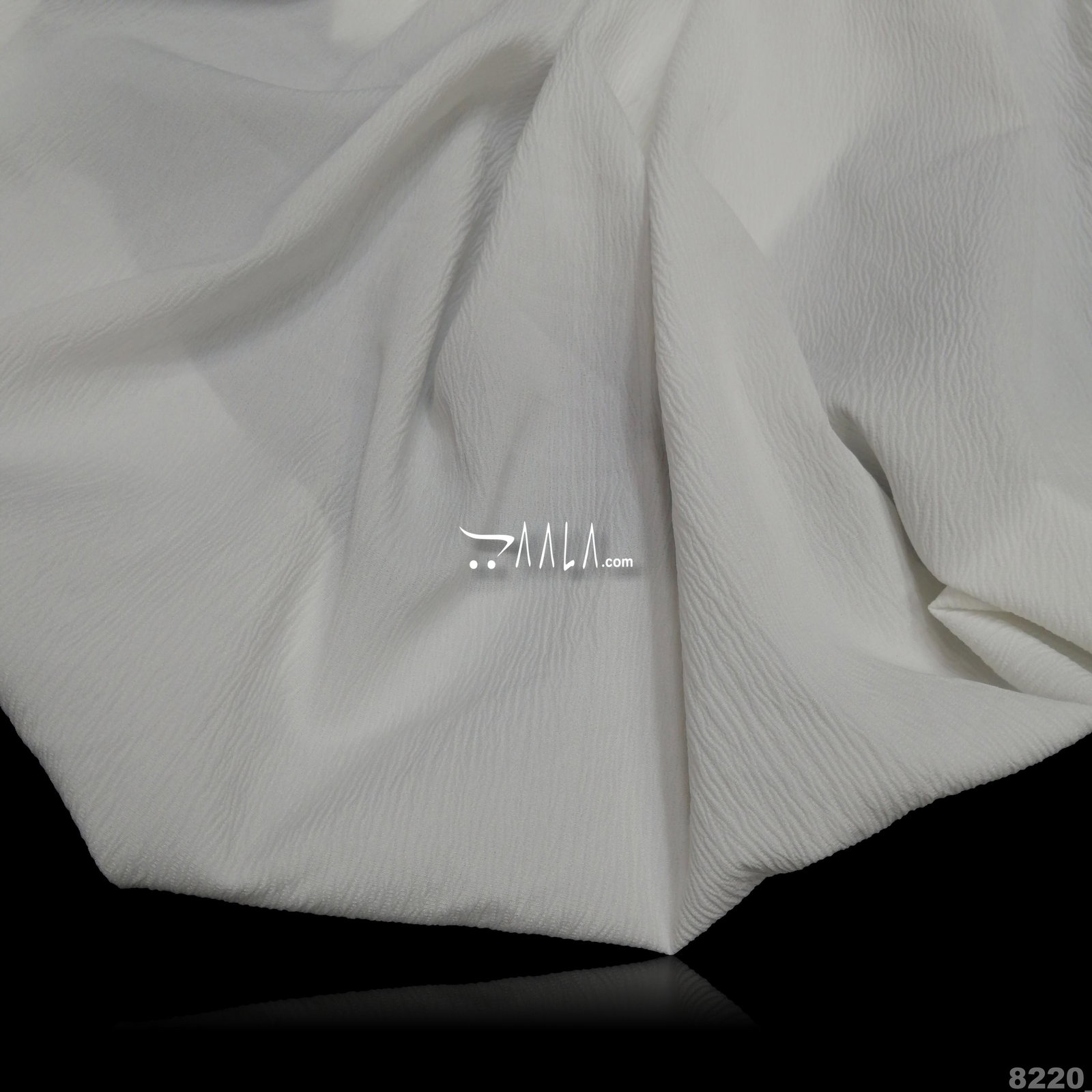 Stretch Double-Georgette Blend 58-Inches WHITE Per-Metre 