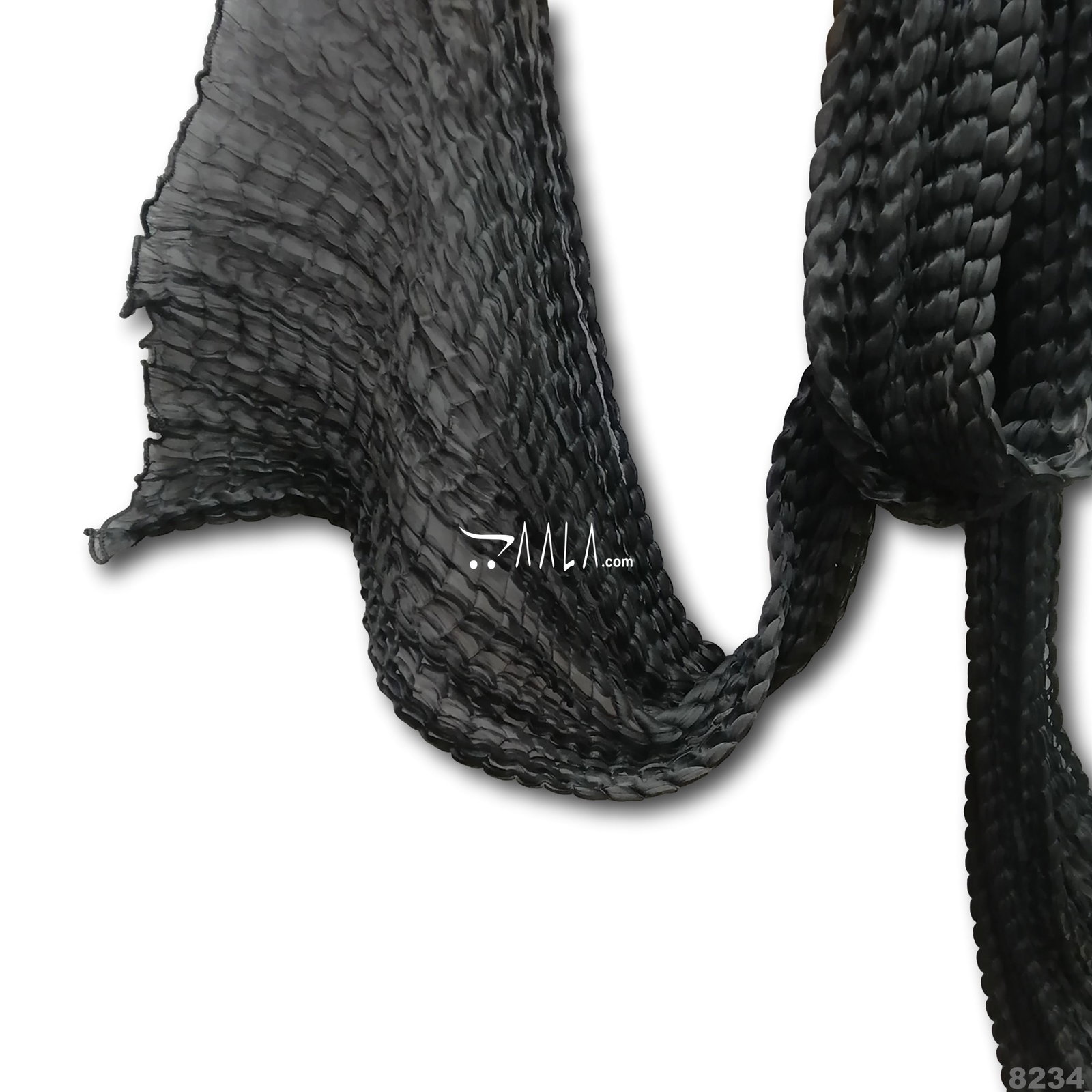 Crush Chiffon Blend Dupatta-20-Inches BLACK 2.25-Metres 