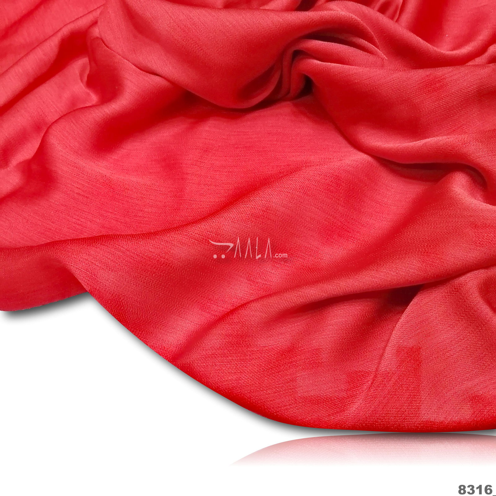 Plain Pie-Silk Blend 44-Inches RED Per-Metre 