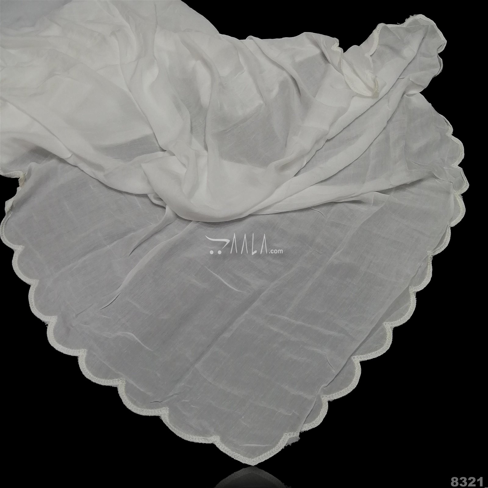 Scallop Muslin Nylon Dupatta-36-Inches DYEABLE 2.25-Metres #8321