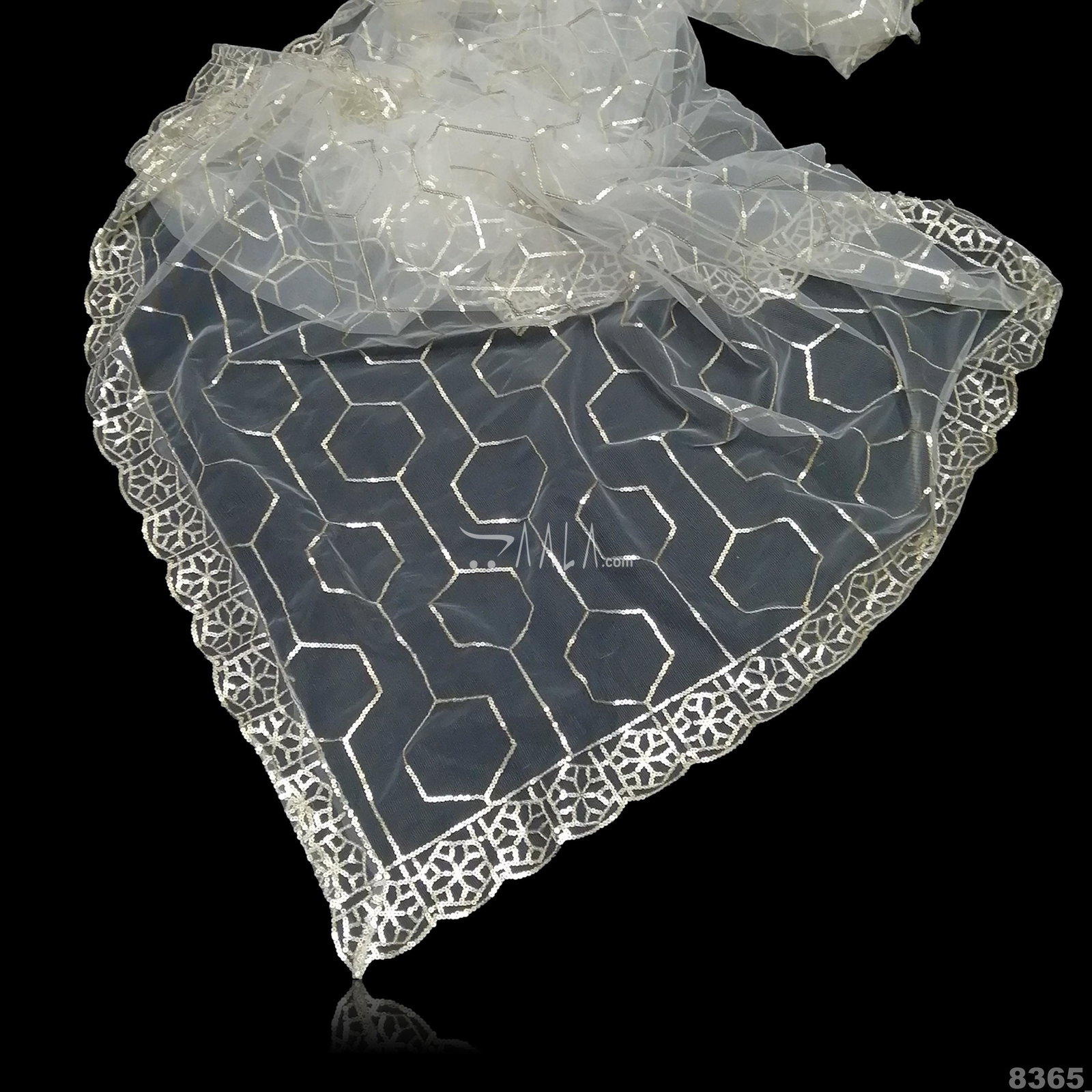 Embroidered Net Nylon Dupatta-36-Inches DYEABLE 2.25-Metres 