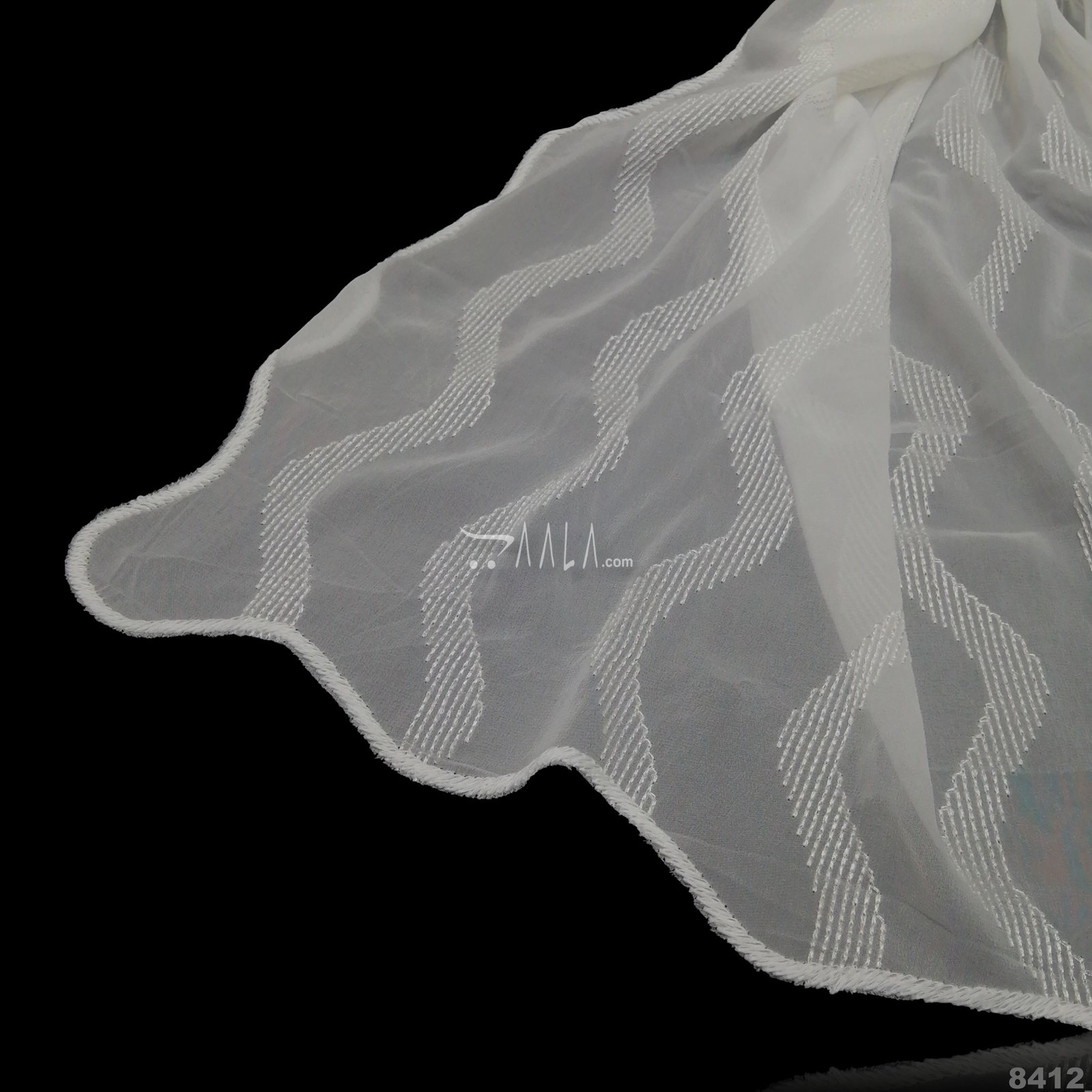 Embroidered Georgette Viscose Dupatta-40-Inches DYEABLE 2.25-Metres 