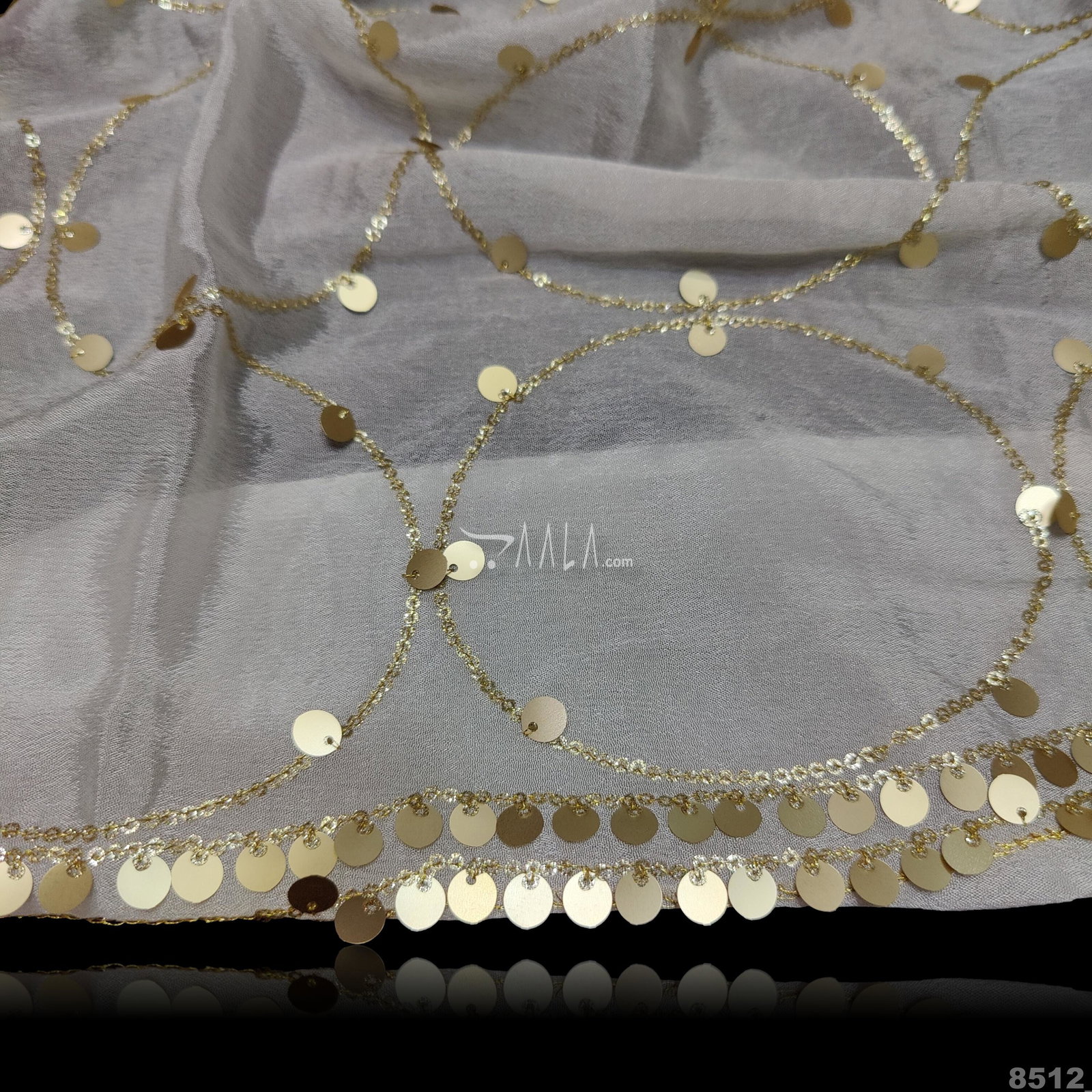 Embroidered Crepe-Chiffon Viscose Dupatta-40-Inches DYEABLE 2.50-Metres 