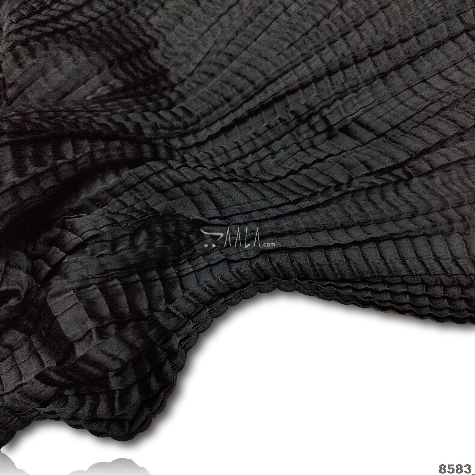 Crush Silk Poly-ester 26-Inches BLACK Per-Metre #8583