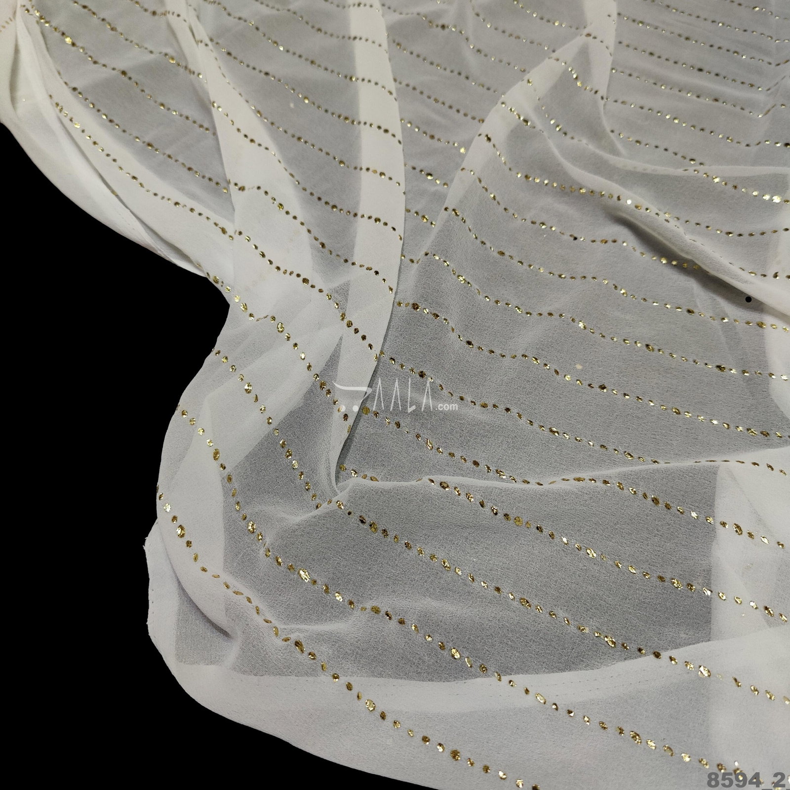 Mukaish Georgette Nylon 44-Inches DYEABLE Per-Metre 