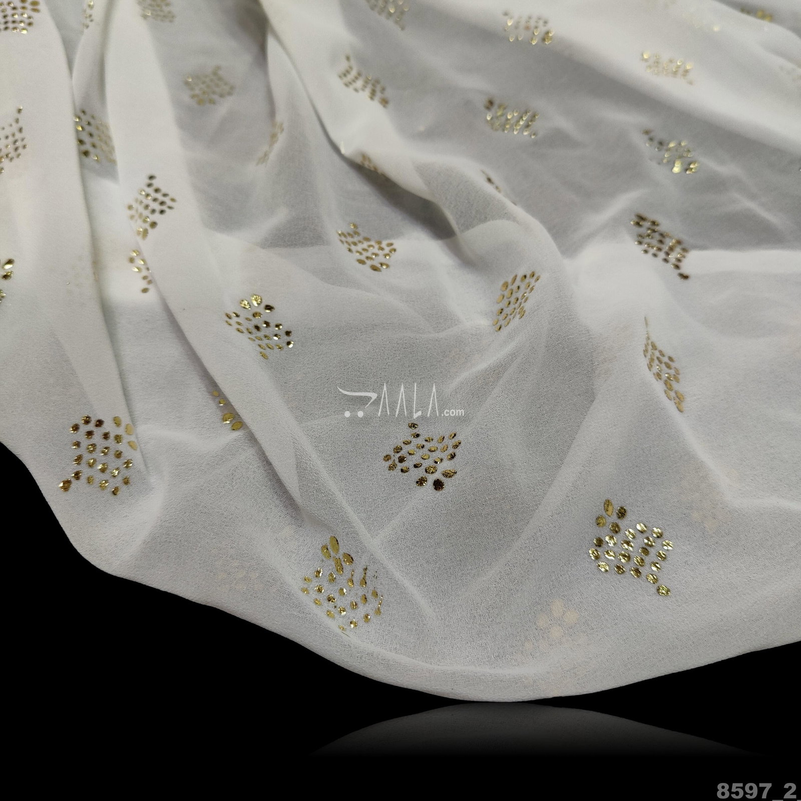 Mukaish Georgette Nylon 44-Inches DYEABLE Per-Metre 