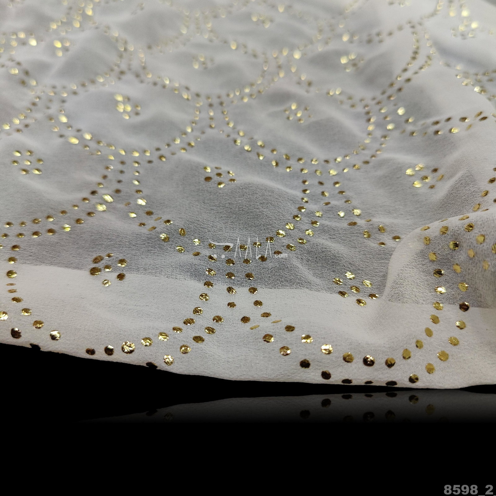 Mukaish Georgette Nylon 44-Inches DYEABLE Per-Metre 