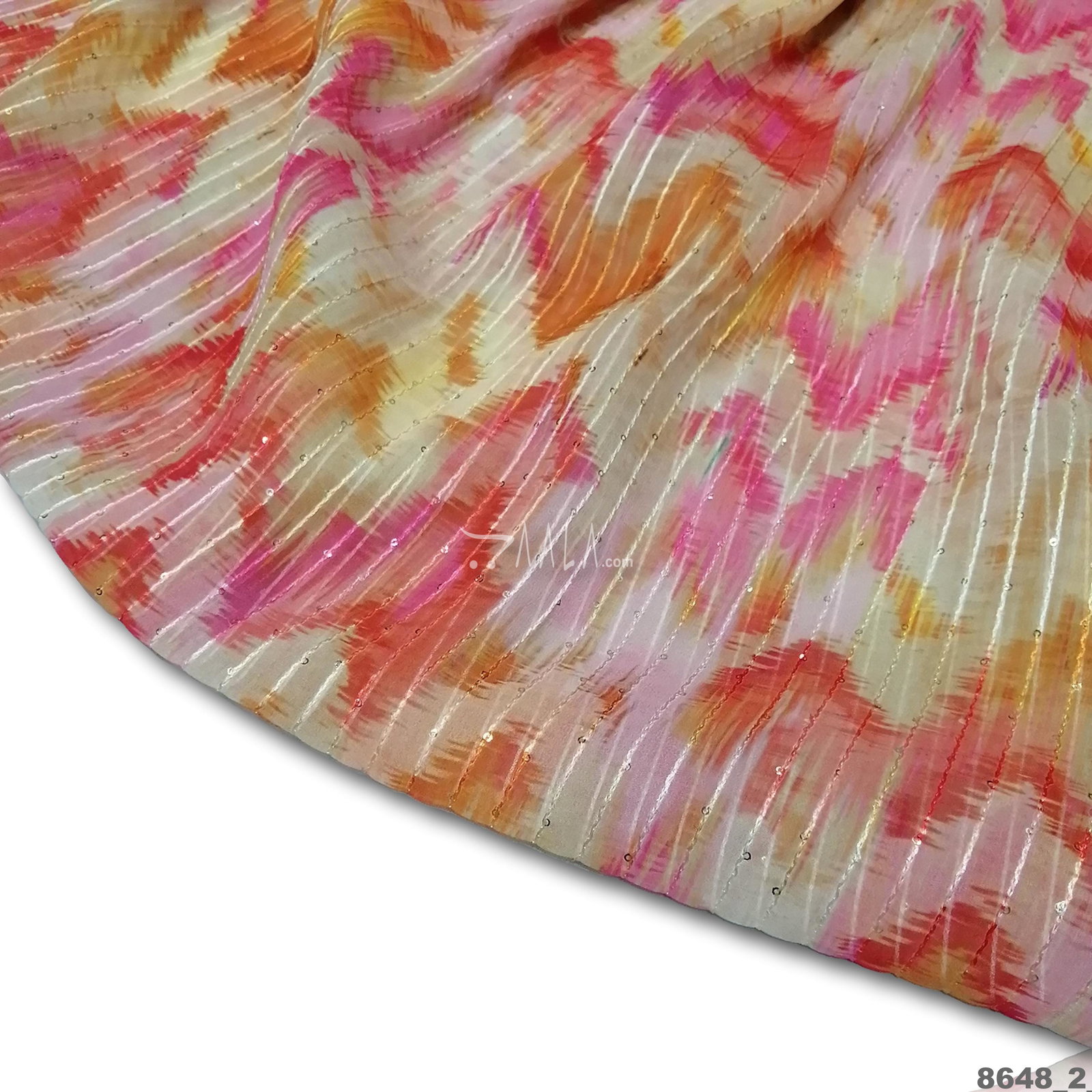 Digital-Embroidered Georgette Blend 44-Inches ASSORTED Per-Metre 