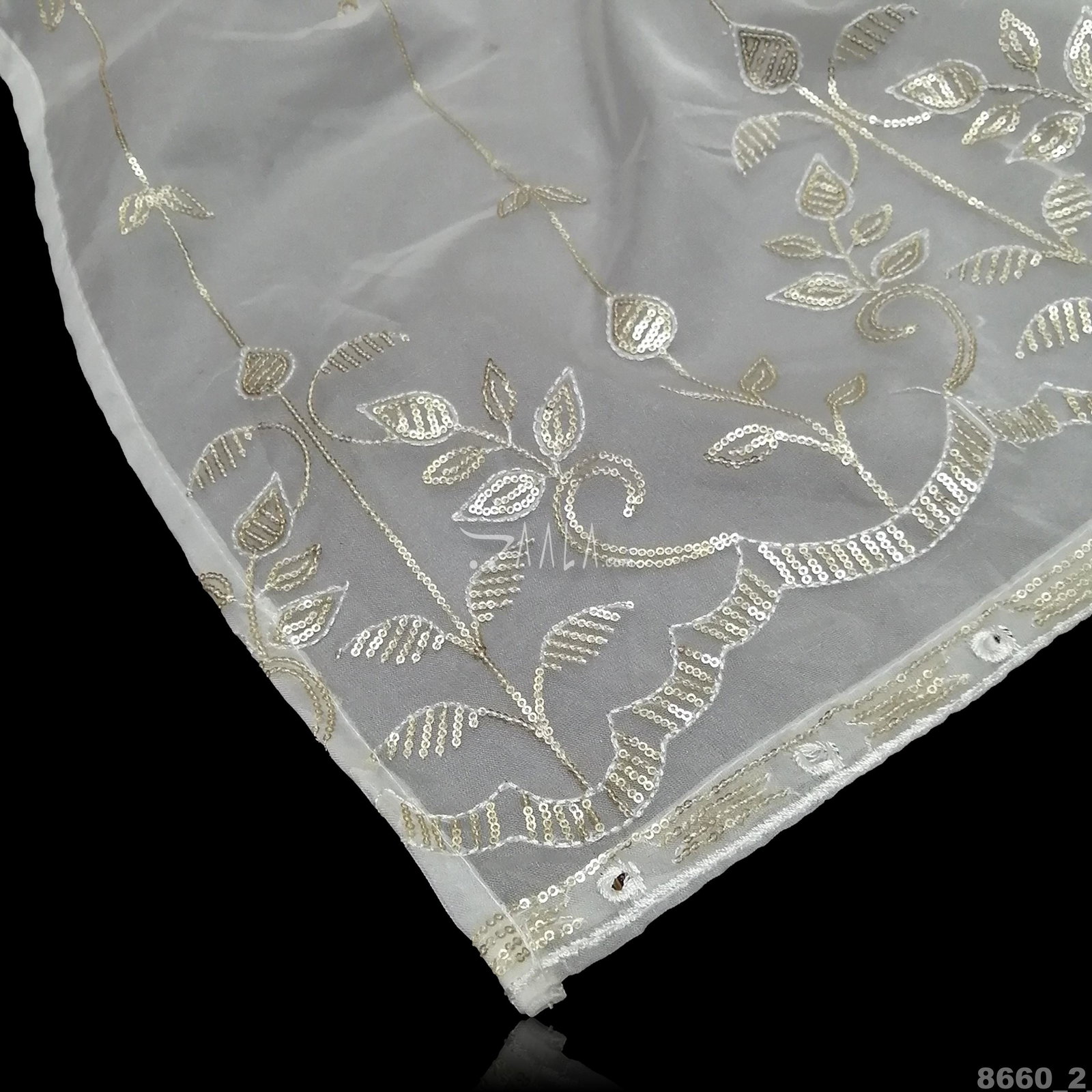 Embroidered Organza Nylon Dupatta-40-Inches DYEABLE 2.10-Metres 