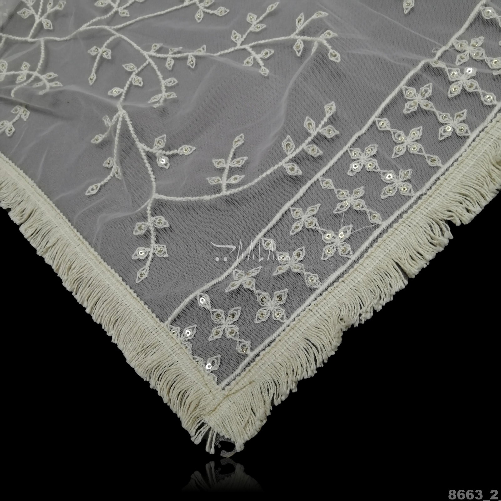 Lucknowi Net Nylon Dupatta-36-Inches DYEABLE 2.25-Metres 