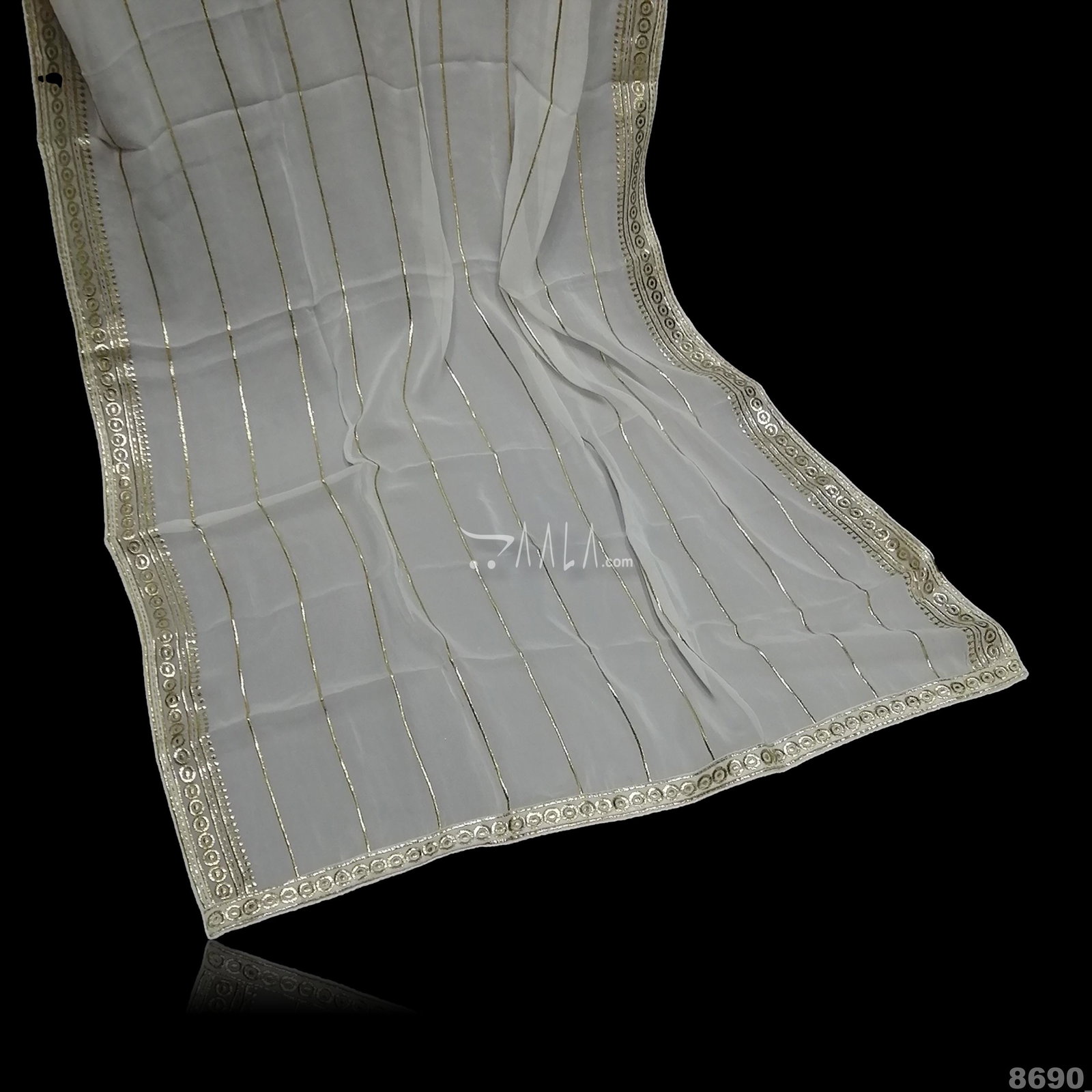 Embroidered Organza Nylon Dupatta-36-Inches DYEABLE 2.50-Metres 
