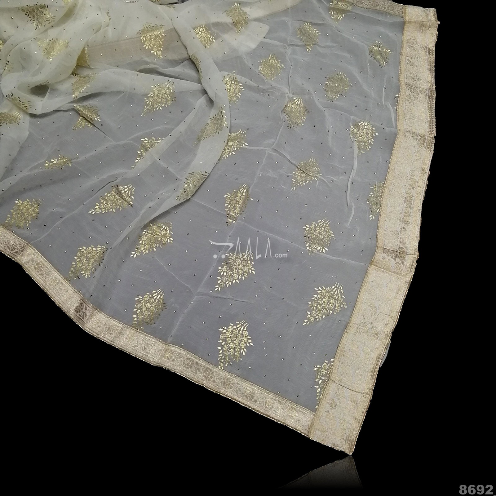 Embroidered Chiffon Nylon Dupatta-36-Inches DYEABLE 2.50-Metres 