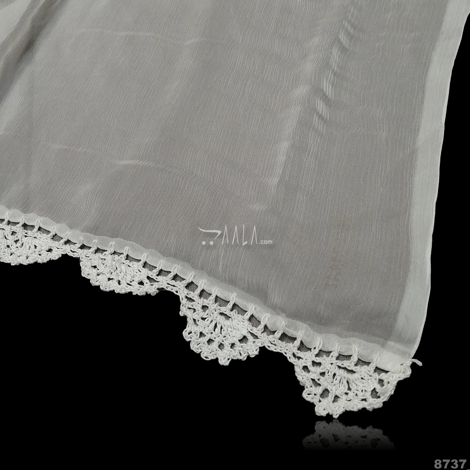 Crochet Chiffon Nylon Dupatta-40-Inches DYEABLE 2.25-Metres 