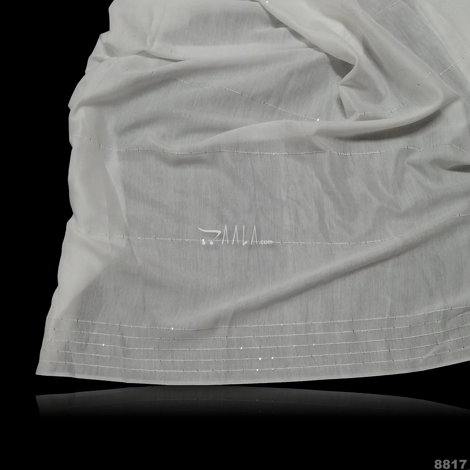Sequins-Line Cotton Cotton 44-Inches DYEABLE Per-Metre #8817