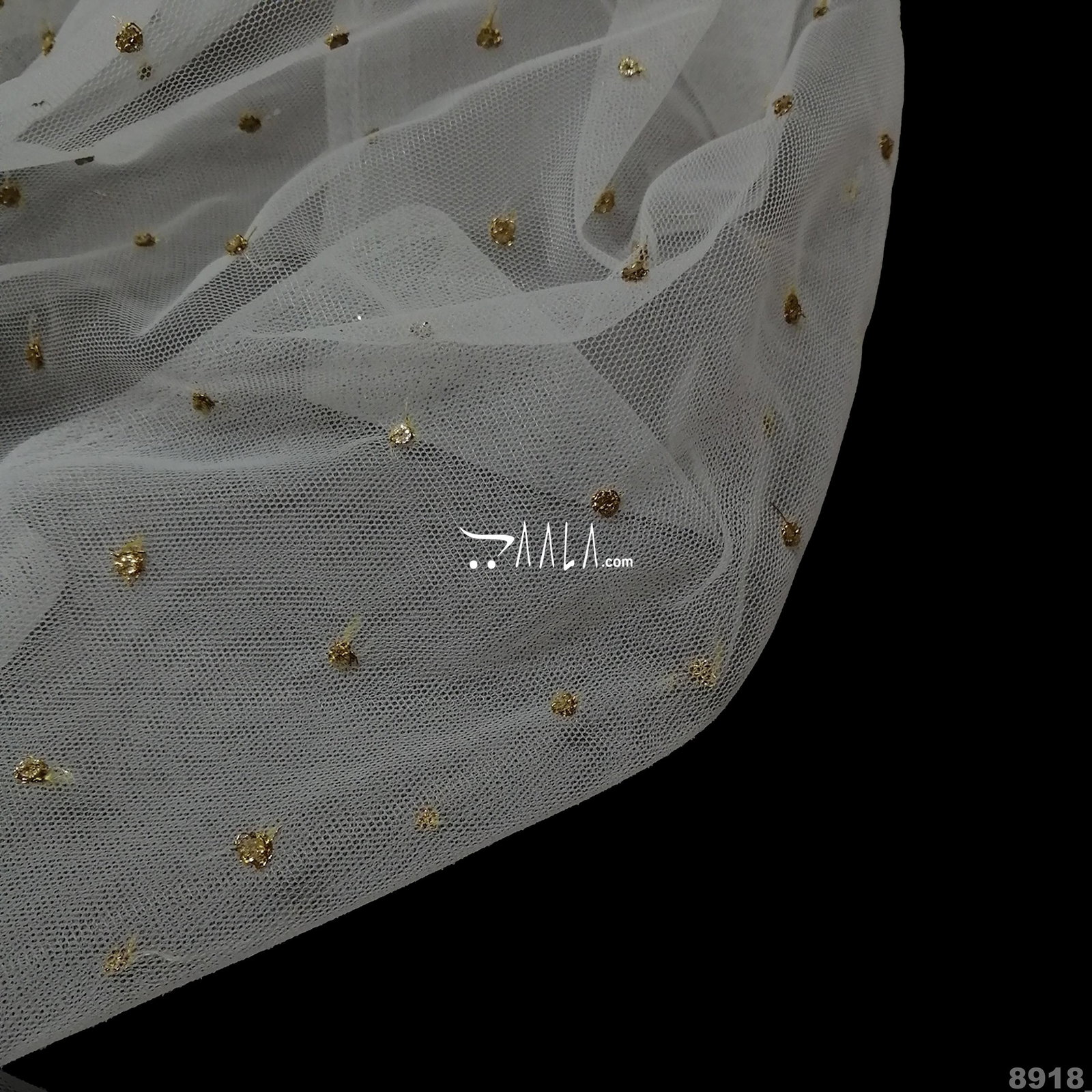 Sequins Net Nylon 44-Inches DYEABLE Per-Metre 