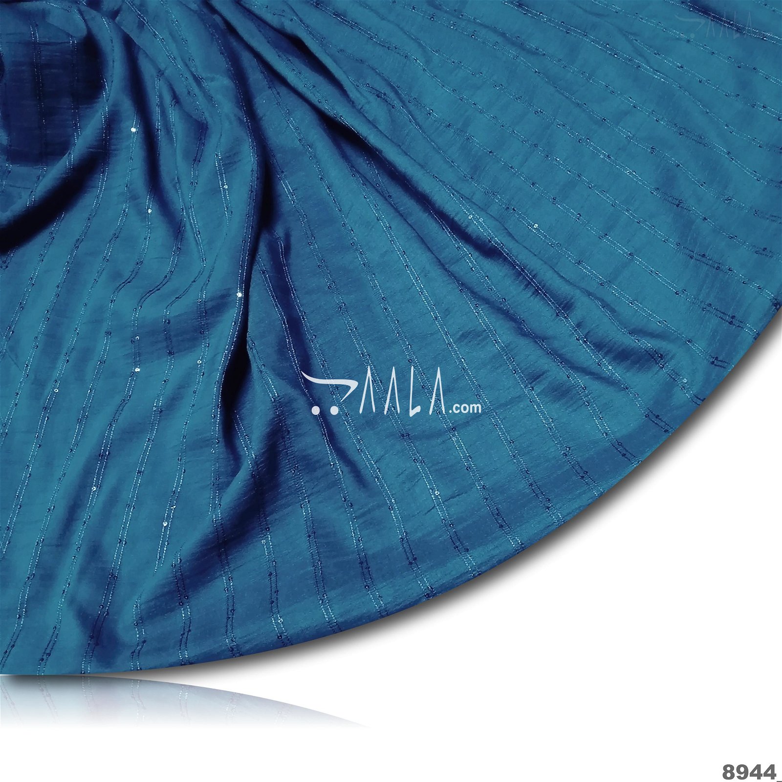 Crumble Silk Poly-ester 44-Inches BLUE Per-Metre #8944