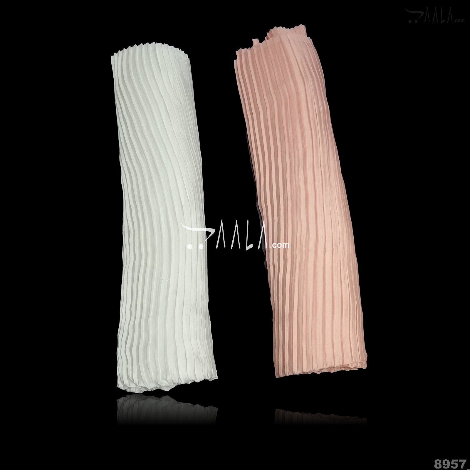 Mod-Pleated Silk Poly-ester 26-Inches WHITE Per-Metre #8583