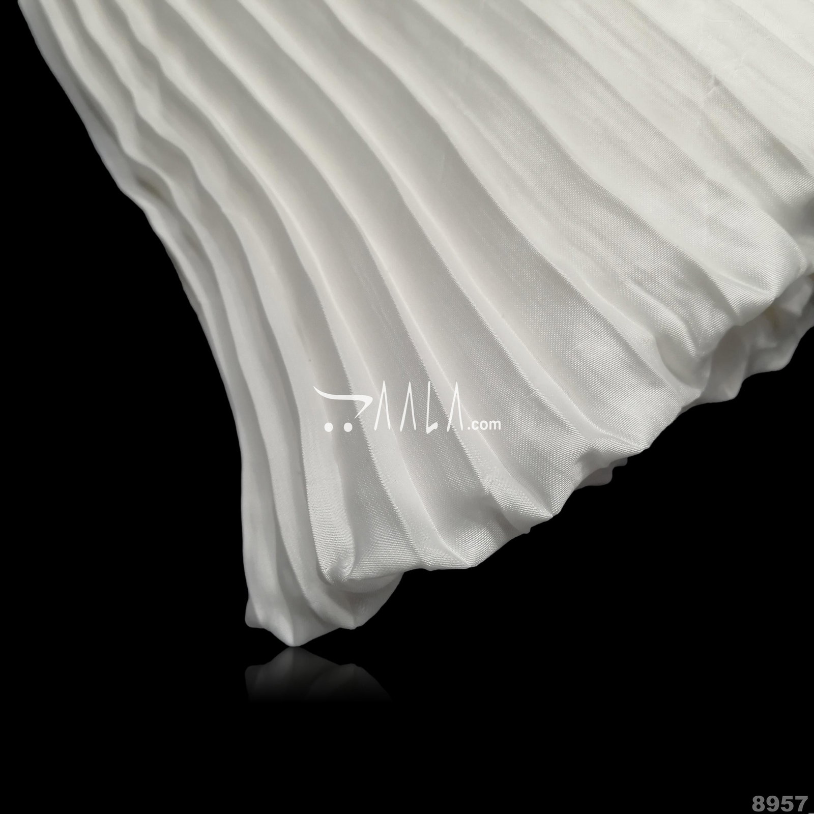 Mod-Pleated Silk Blend 26-Inches WHITE Per-Metre