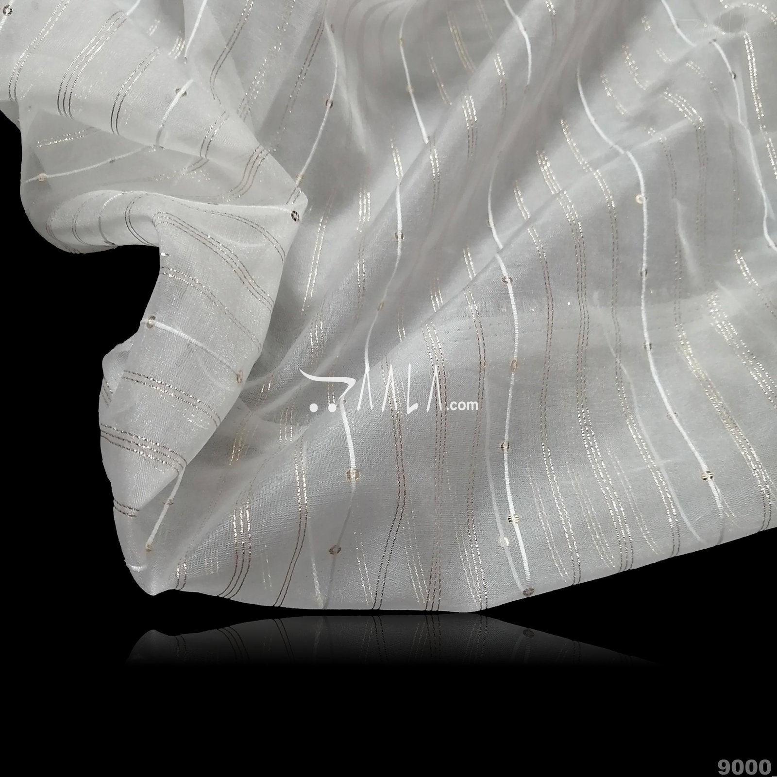 Sequins-Line Organza Nylon 44-Inches DYEABLE Per-Metre 