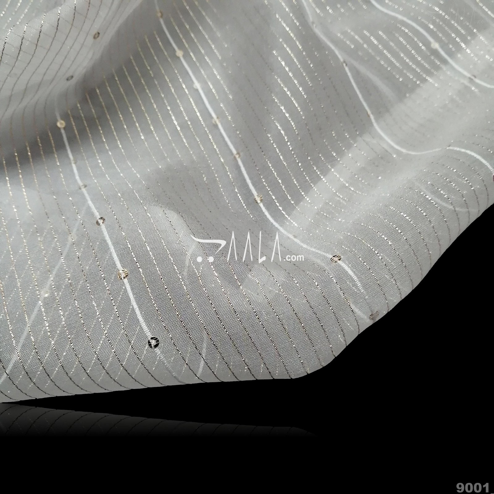 Sequins-Line Organza Nylon 44-Inches DYEABLE Per-Metre 