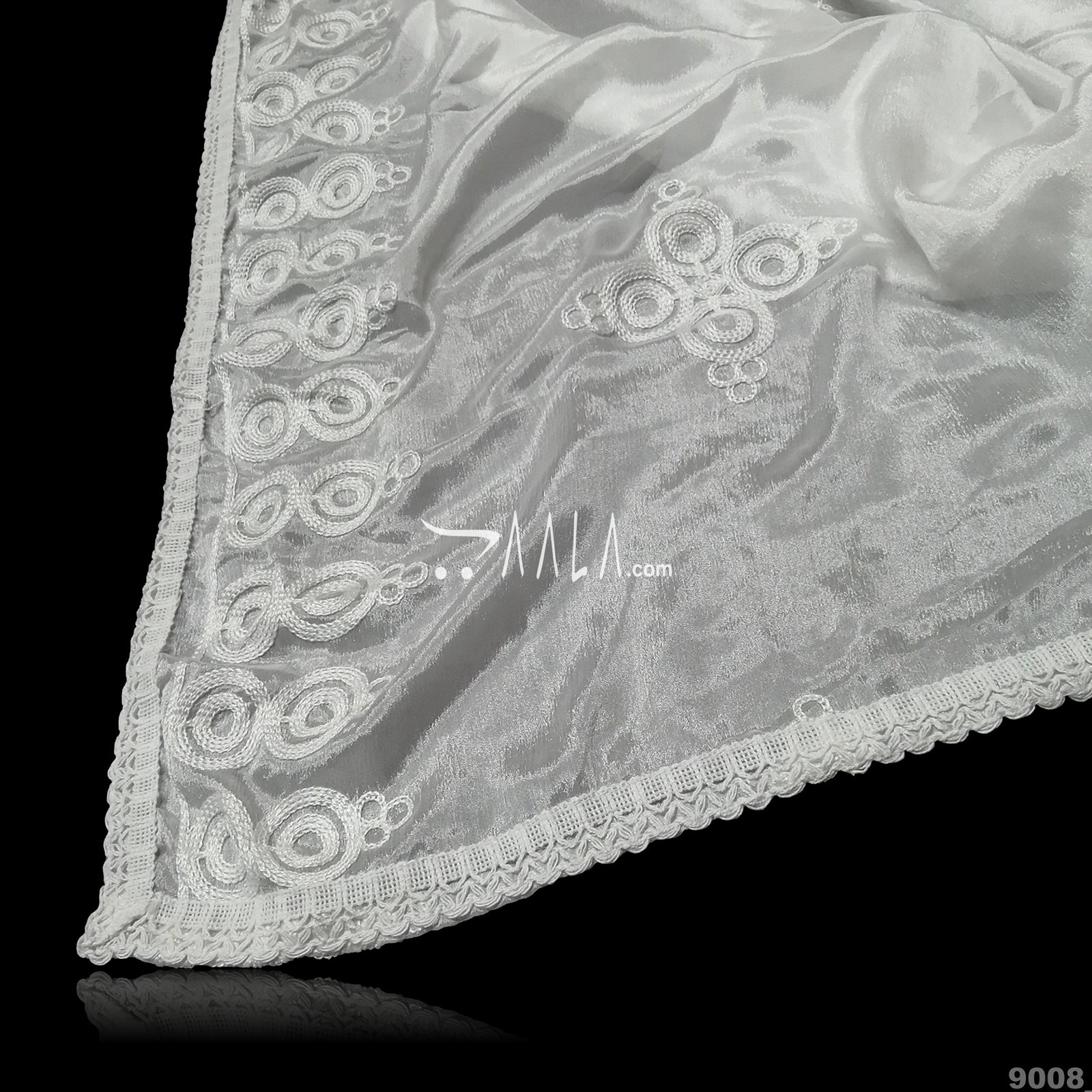 Embroidered Crepe-Chiffon Viscose Dupatta-36-Inches DYEABLE 2.25-Metres 