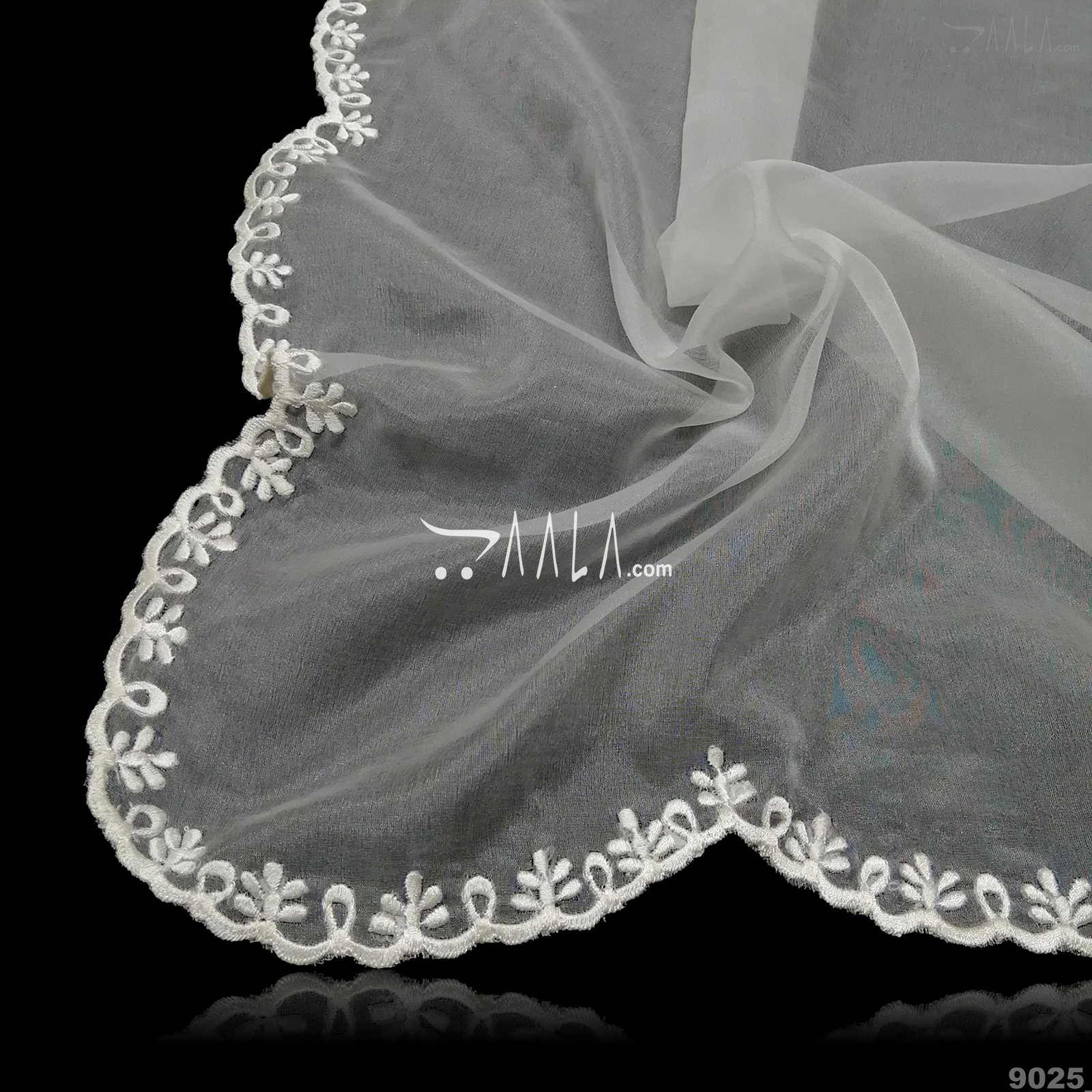 Designer Organza Nylon Dupatta-36-Inches DYEABLE 2.25-Metres 