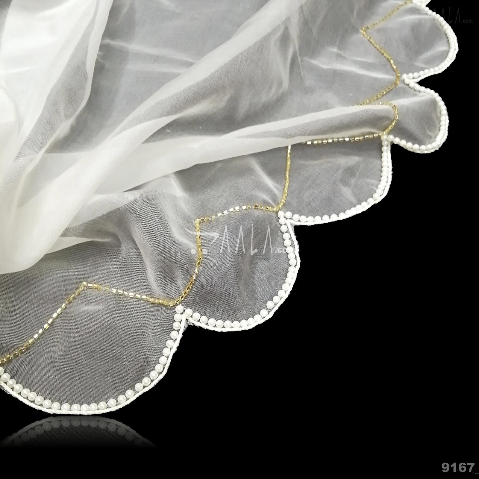 Designer Organza Nylon Dupatta-38-Inches DYEABLE 2.25-Metres 