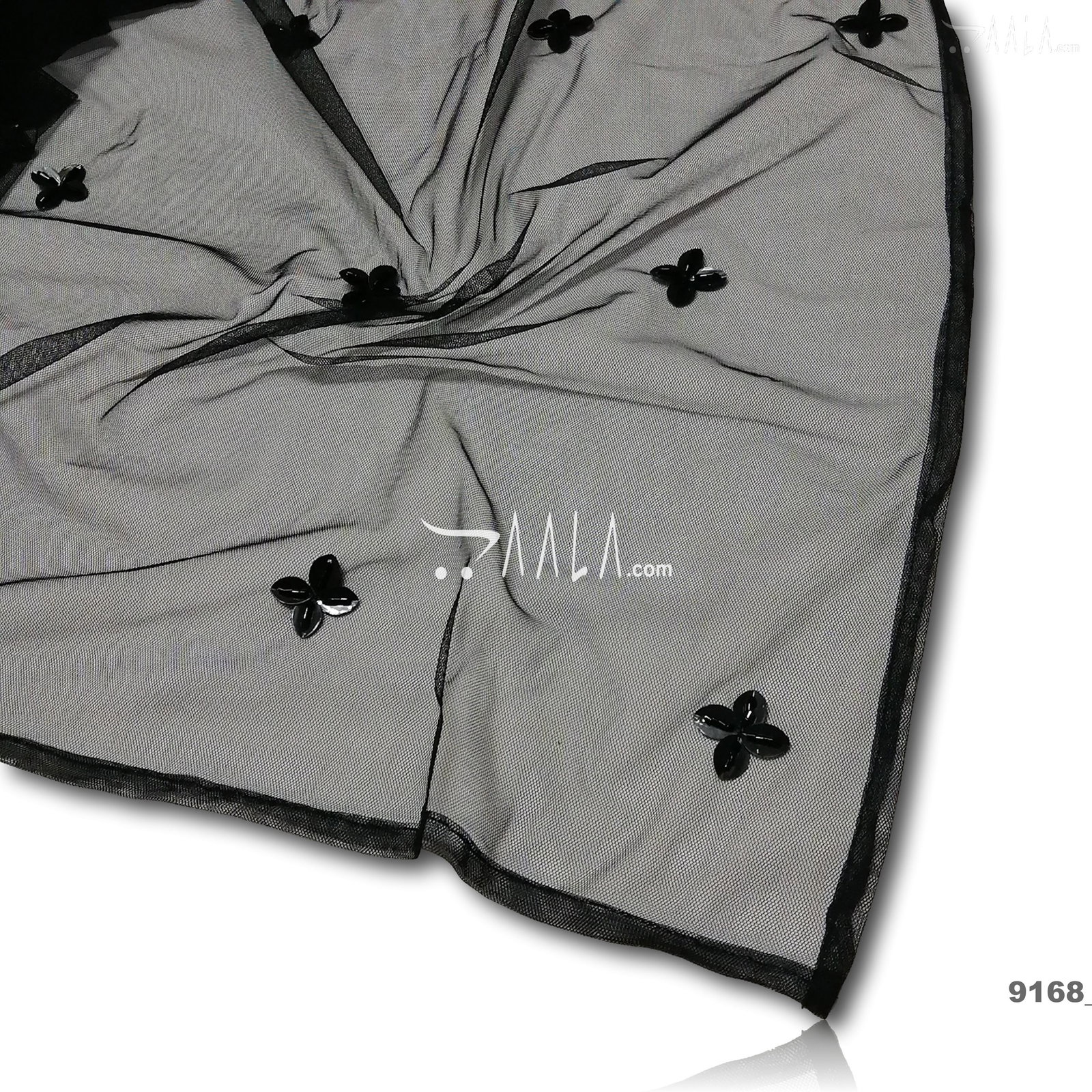 Designer Net Nylon Dupatta-38-Inches BLACK 2.25-Metres 