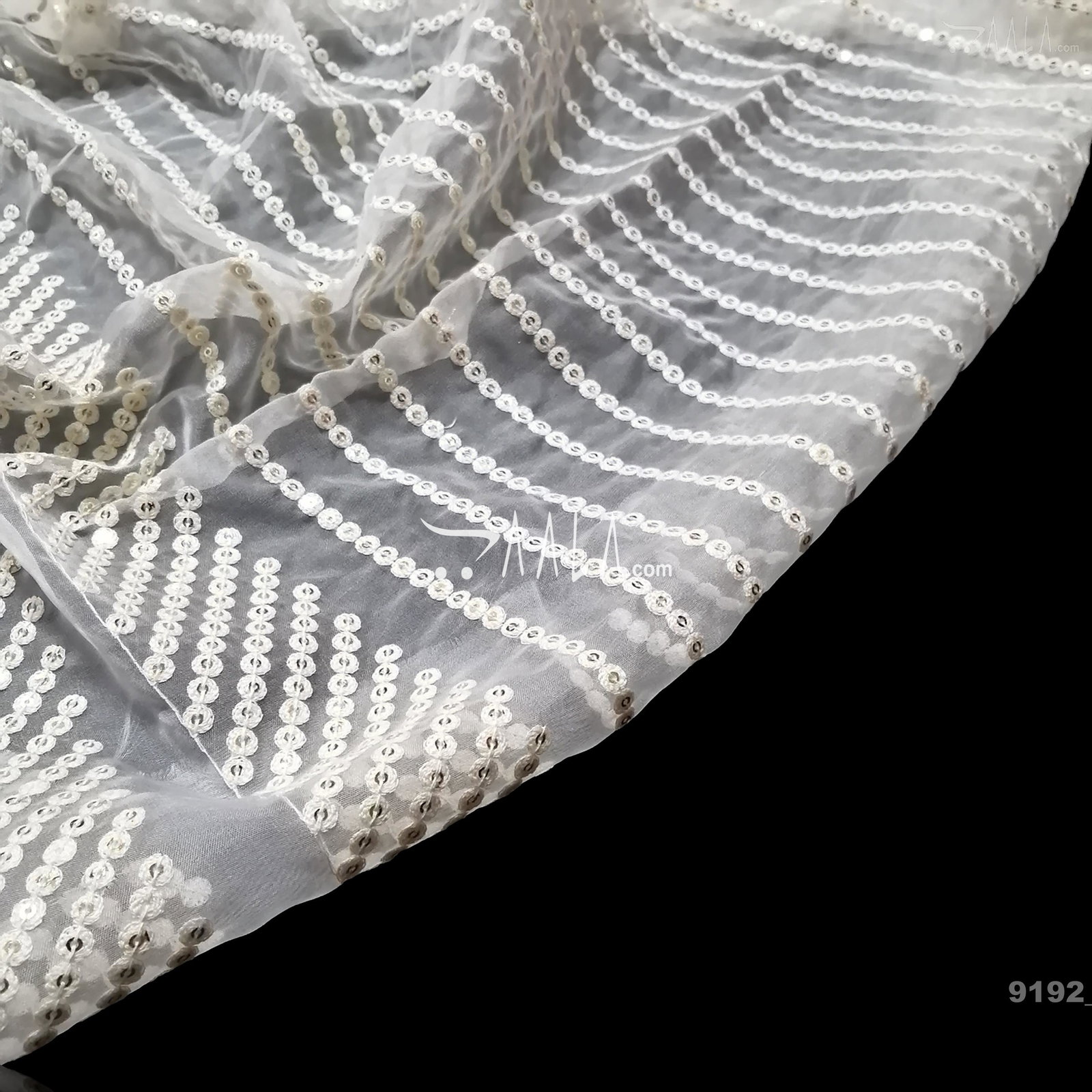 Embroidered Organza Nylon Dupatta-32-Inches DYEABLE 2.25-Metres 