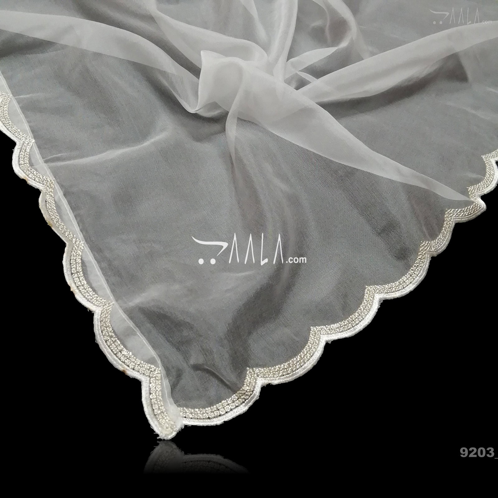 Embroidered Organza Nylon Dupatta-32-Inches DYEABLE 2.25-Metres 