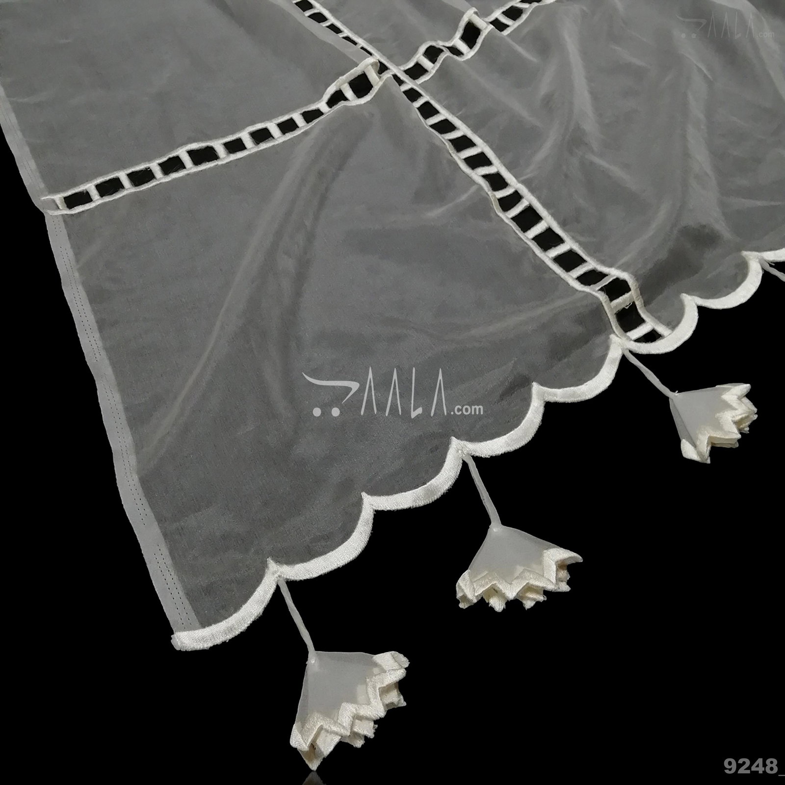 Hanging-Ladder Organza Nylon Dupatta-42-Inches DYEABLE 2.25-Metres 
