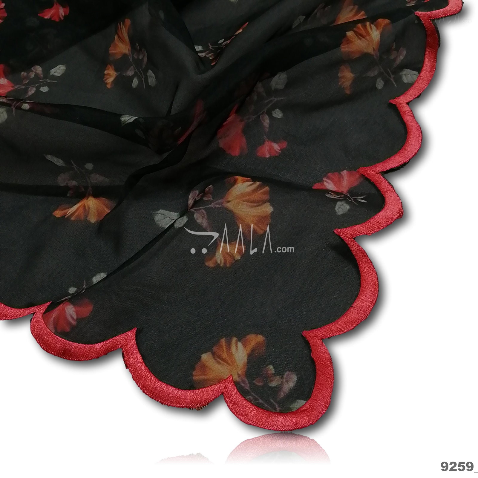 Scallop-Printed Organza Blend Dupatta-40-Inches PRINTED 2.25-Metres 