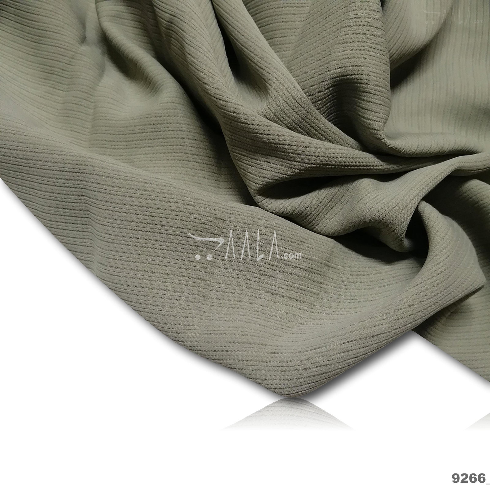 Custard Double-Georgette Blend 58-Inches GREEN Per-Metre 