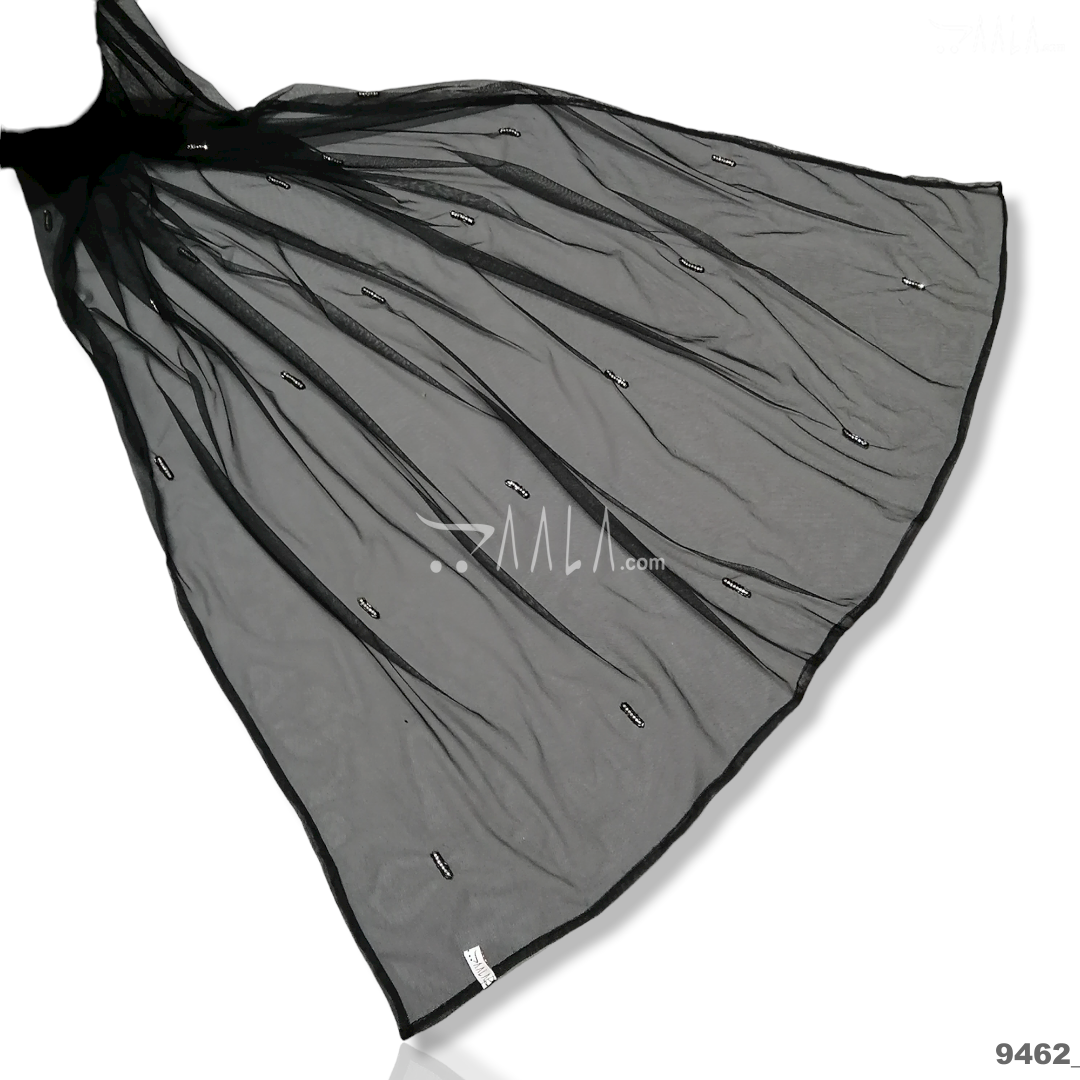 Designer Net Nylon Dupatta-40-Inches BLACK 2.25-Metres #9462
