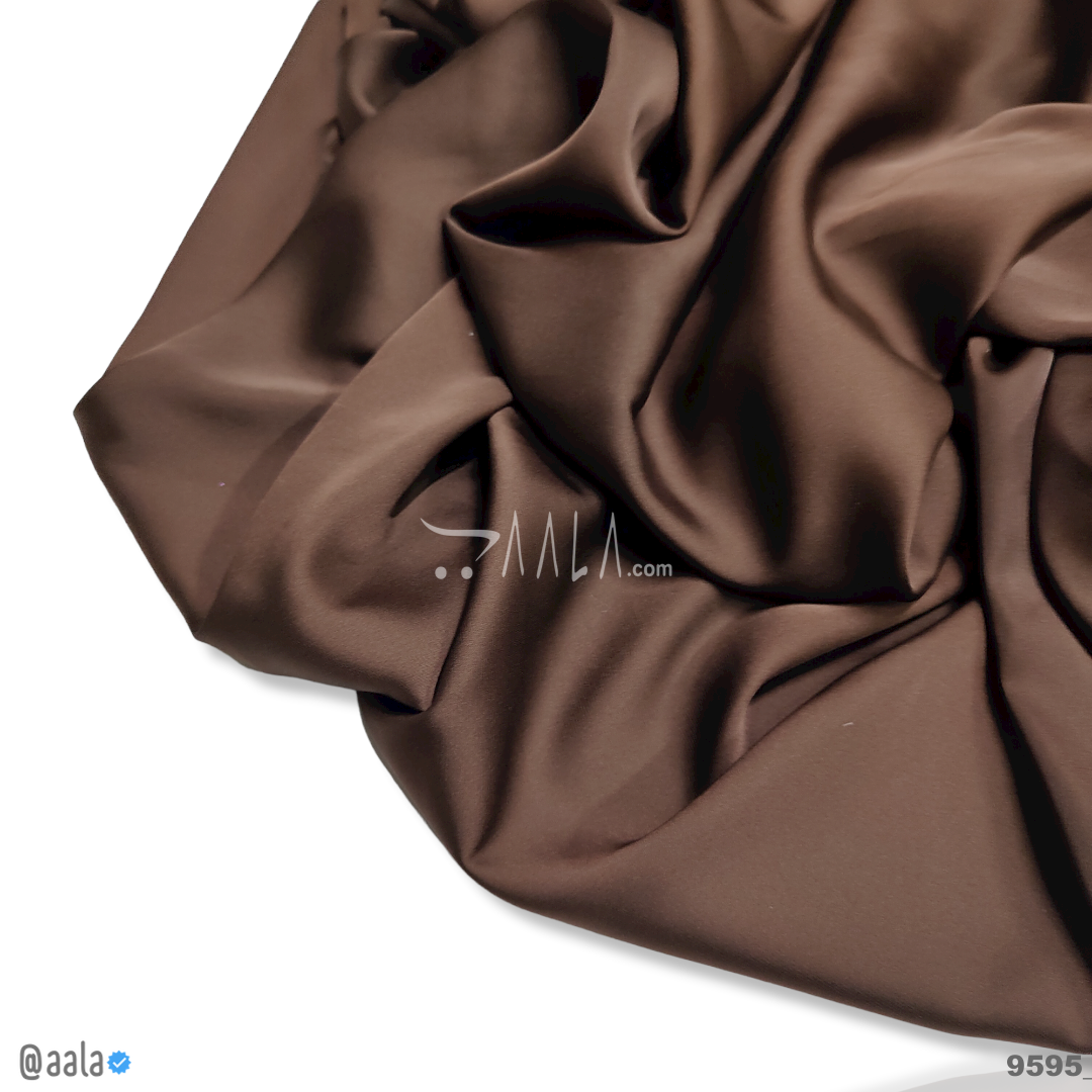 Zara Silk Poly-ester 58-Inches BROWN Per-Metre #9595