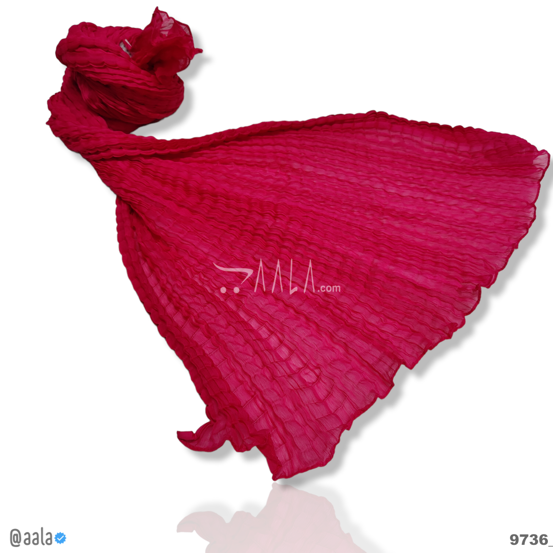 Crush Chiffon Blend Dupatta-20-Inches PINK 2.25-Metres 