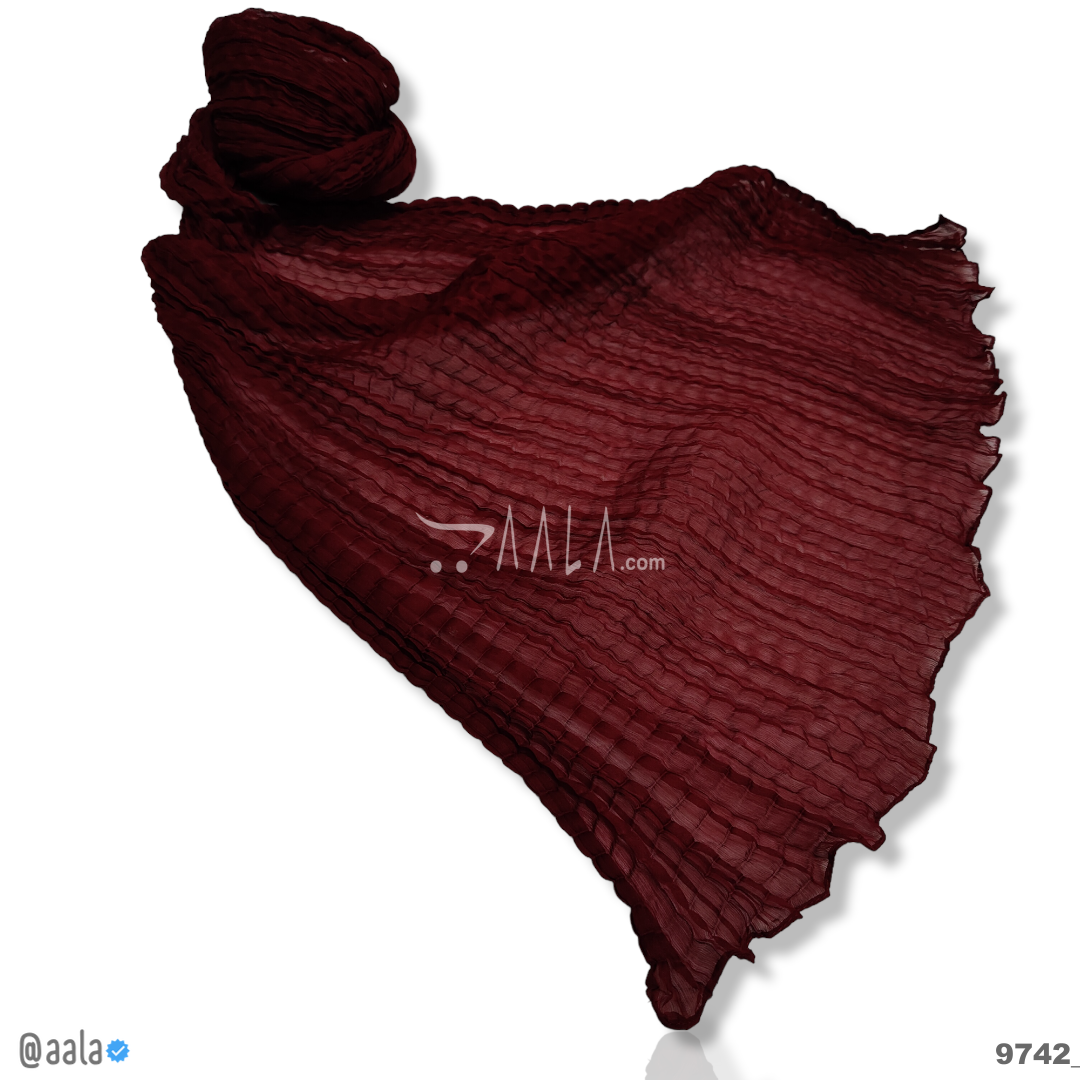 Crush Chiffon Blend Dupatta-20-Inches MAROON 2.25-Metres 