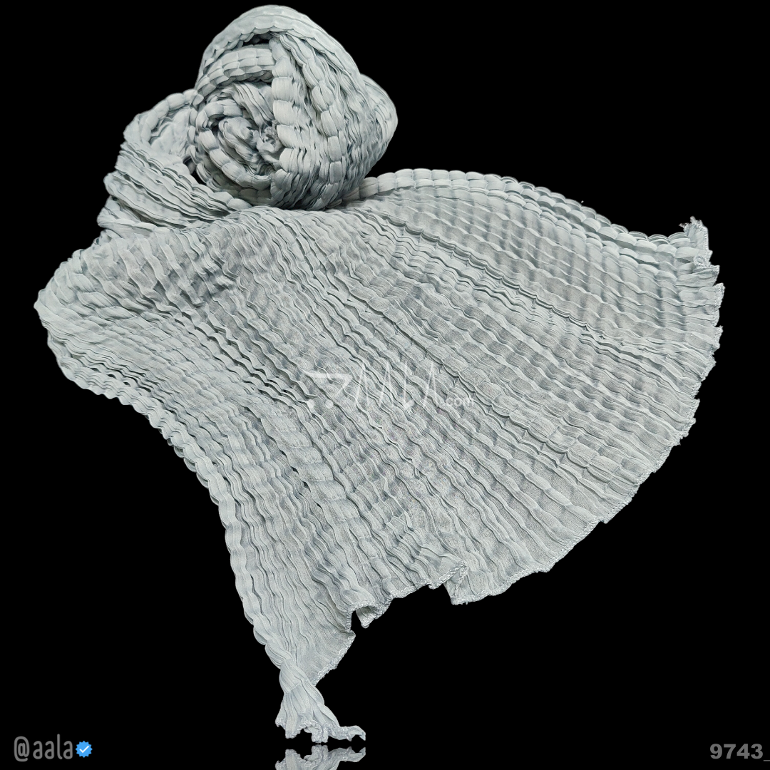 Crush Chiffon Blend Dupatta-20-Inches GREY 2.25-Metres 