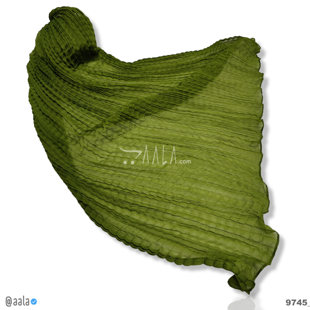 Crush Chiffon Blend Dupatta-20-Inches GREEN 2.25-Metres #9745