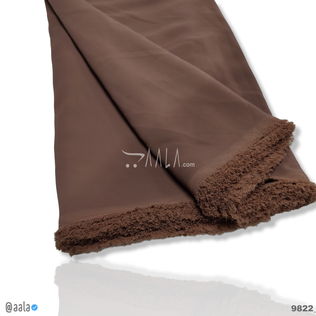 Bacon Georgette Poly-ester 44-Inches BROWN Per-Metre #9822