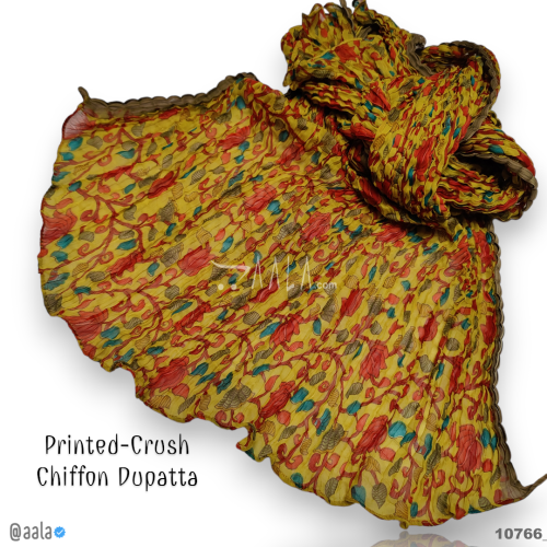 Printed-Crush Chiffon Poly-ester Dupatta-20-Inches PRINTED 2.25-Metres #10766