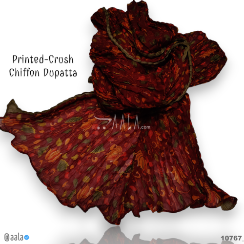 Printed-Crush Chiffon Poly-ester Dupatta-20-Inches PRINTED 2.25-Metres #10767