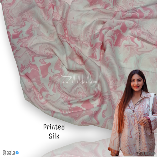 Printed-Nutella Silk Poly-ester 44-Inches PRINTED Per-Metre #10794