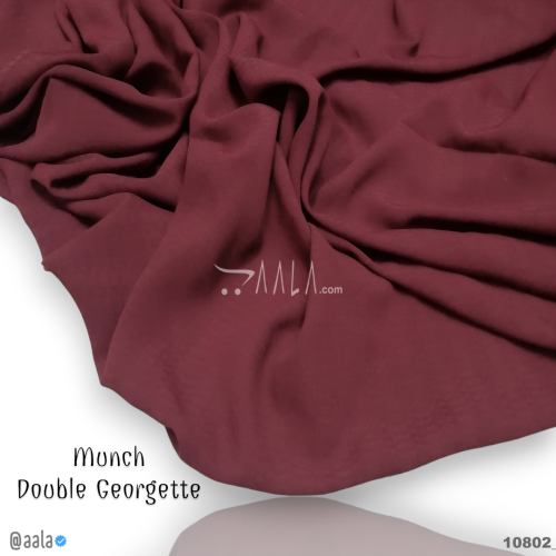 Munch Double-Georgette Poly-ester 58-Inches MAROON Per-Metre #10802