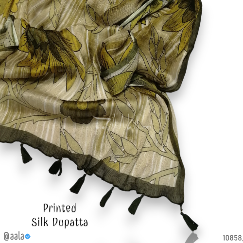 Printed-Crush Silk Poly-ester Dupatta-20-Inches PRINTED 2.25-Metres #10858